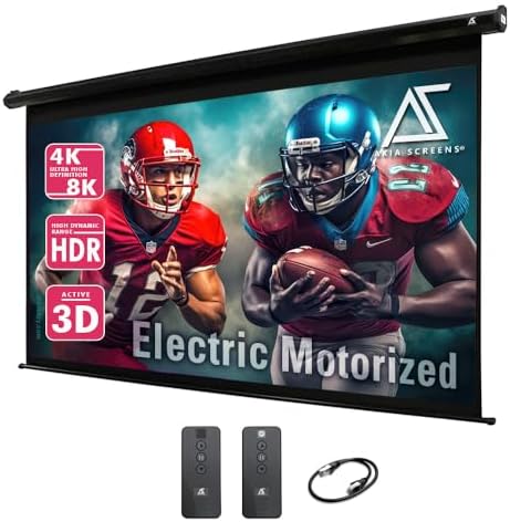 Akia Screens 110" Motorized Projector Screen 16:9 – 8K/4K HD Electric Drop Down Screen with Remote, Ceiling or Wall Mount – AK-MOTORIZE110H2 by AKIASCREENS