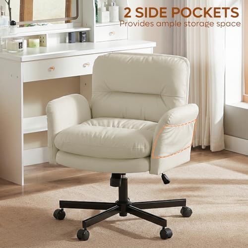 Bestier Criss Cross Chair with Flip-Up Arms, Comfy Wide Vanity Chair - Image 6