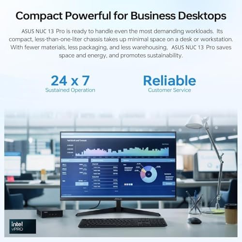 ASUS NUC 13 Pro Slim Mini PC Desktop, Intel Core i5-13420H (Up to 4.6GHz), 12GB RAM, 256GB PCIe SSD, Ultra-Quiet Design, 2 HDMI 2.1, 2 Thunderbolt, Wi-Fi 6E, Bluetooth 5.3, Windows 11 Pro - Image 6