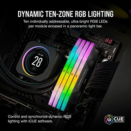 CORSAIR Vengeance RGB DDR5 RAM 32GB (2x16GB) Up to 6000MHz CL30-36-36-76 1.40V AMD EXPO Intel XMP Desktop Computer Memory - Gray (CMH32GX5M2B6000Z30K) - Image 3