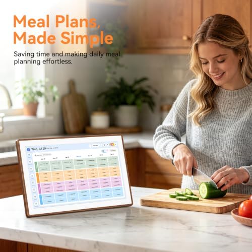 15.6" Smart Digital Calendar, Family Hub Planner (Walnut) - Image 4