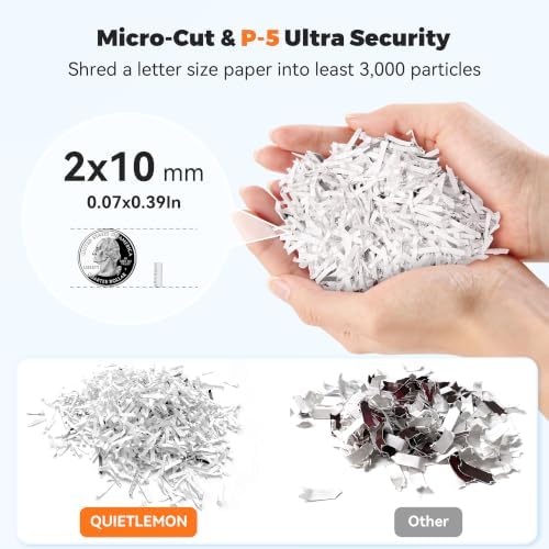 Paper Shredder 200-Sheet Auto Feed, Touchscreen Heavy Duty Shredders, 40 Min Non-Stop, P-5 Ultra Security Shredder for Home Office, Micro Cut with Wheels, 5.8 Gal Bin, <60 dB(OL288) - Image 3