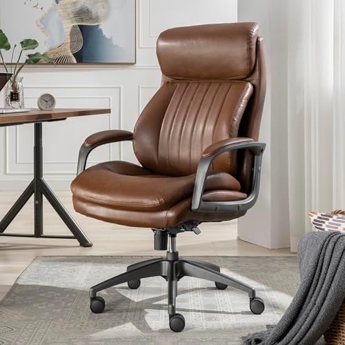 La-Z-Boy High-Back Ergonomic Office Chair, AIR Lumbar Support Leather Chair - Image 2