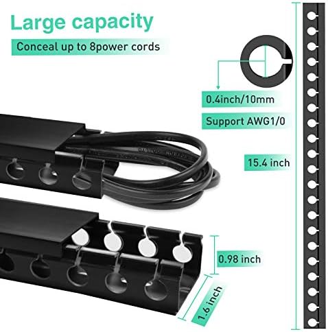 ENONCI Cable Raceway 31in Wire Covers Under Desk Cable Management 2-Pack - Image 3