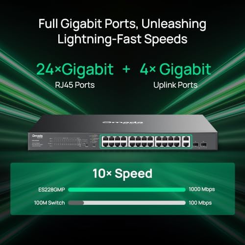 Omada ES228GMP, 24 Port Gigabit Easy Managed PoE Switch - Image 2