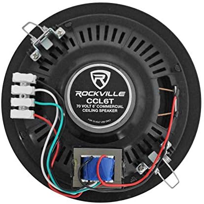 Rockville RCS180-6 6-Zone 70V Amplifier with 16 6" Black Ceiling Speakers - Image 5