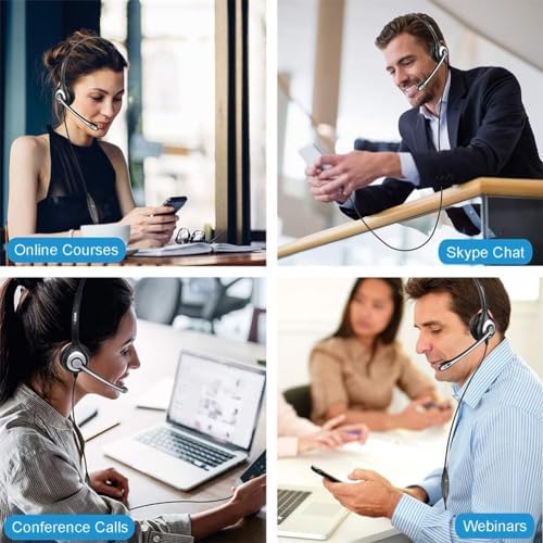 Wantek Cell Phone Headset with Microphone Noise Cancelling for Laptops, PC,3.5mm Jack,Volume Control,Wired Computer Headsets for Zoom Skype,for Office,Business, Call Center, Clear Chat（Black） - Image 6