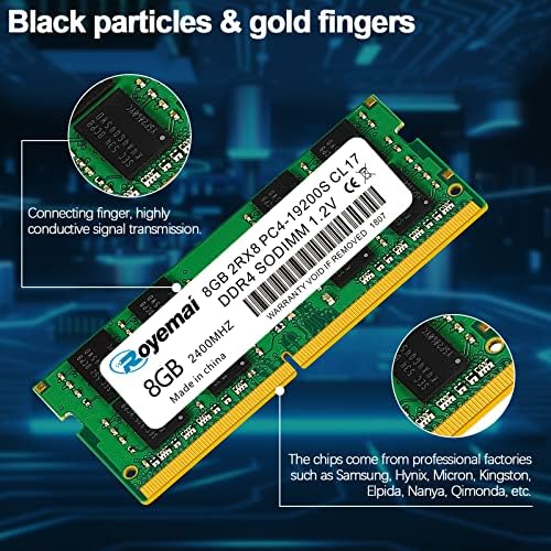 16GB DDR4 19200S PC4 2400 2X8GB SODIMM, DDR4-2400MHz PC4-19200 CL17 2Rx8 1.2V Non-ECC 260 Pin Laptop Memory Module Ram - Image 4