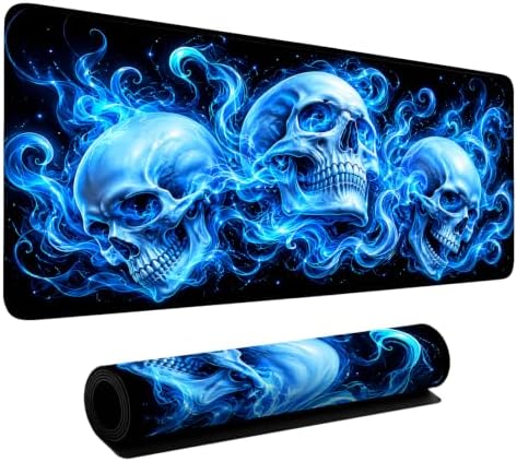 Halloween Skeletons Extended Gaming Mouse Pad 35.4"x15.7" Large Extended Pad Desk Mat Anti-Slip Rubber Base & Durable Stitched Edges for Gamers Smooth Mouse Pad Writing Surface for Desk Office/Home by LEIWEIHOPE