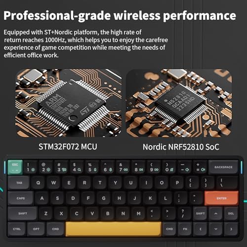 nuphy Air60 V2 Portable Wireless Keyboard 60% Low Profile Mechanical Keyboard Support QMK/VIA Compatible with Windows/mac OS/Linux Supports Bluetooth 5.1/2.4GHz/Wired (USB-C) Gateron Moss Switch - Image 5