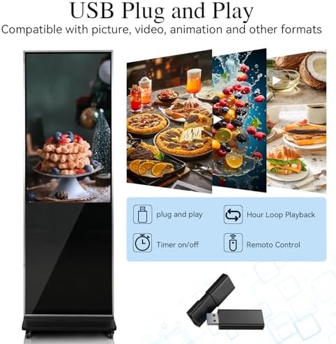 43" Digital Signage Display Kiosk Indoor Floor Standing Advertising - Image 3