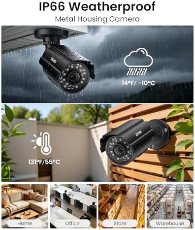 ZOSI 8CH 5MP Lite Security Camera System with AI Human Vehicle Detection, H.265 8 Channel CCTV DVR and 8 x 1080p 1920TVL Surveillance Metal Cameras Indoor Outdoor, Night Vision, Remote Access, No HDD - Image 3