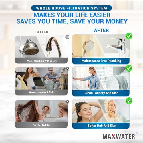 Max Water 3 Stage (Good for City Water) 10 inch Standard Water Filtration System for Whole House - Sediment + GAC + CTO Post Carbon - ¾" Inlet/Outlet - Model : WH-SW1 - Image 6