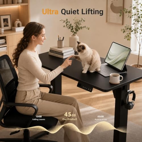 Claiks Electric Standing Desk, 32x19 Inch, Height Adjustable, Dark Black - Image 6