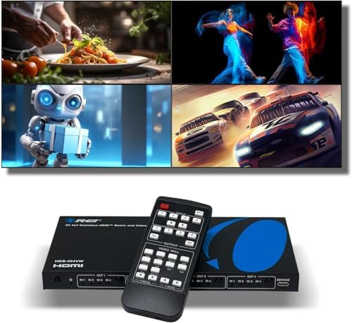 OREI 4x4 HDMI Matrix Video Wall 4K@30Hz, Seamless, HDCP 1.4, RS-232, IR by OREI