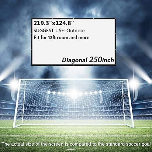 NIERBO Projector Screen Large 250 Inches 16:9 of Thick Canvas Material Wall Mounted Canvas HD Projection Screen Folded for Outside Home Theater 1.6 Gain Not Include Mount - Image 2