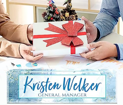 Name Plate for Desk, Desk Name Plate Personalized, Office Decor for Women Men, Acrylic Desktop Accessories, Office Appreciation Gifts for Boss Social Workers Nurse Teacher Employee (Blue Marble) - Image 5