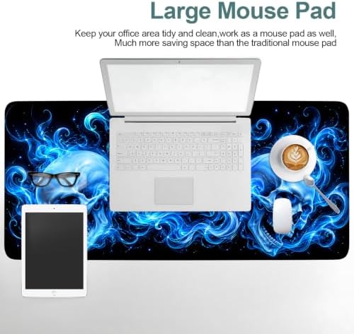 Halloween Skeletons Extended Gaming Mouse Pad 35.4"x15.7" Large Extended Pad Desk Mat Anti-Slip Rubber Base & Durable Stitched Edges for Gamers Smooth Mouse Pad Writing Surface for Desk Office/Home - Image 7
