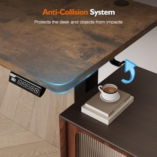 Monomi 48" x24“ Electric Height Adjustable Standing Desk,Rustic Brown - Image 5
