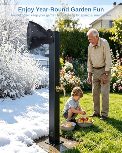 Outdoor Faucet Covers for Winter Freeze Protection, Upgraded Thicken 8.5" H x 6.1" W Outside Garden Faucet Socks for Winter Waterproof Reusable Hose Bibs Insulated Spigot Cover, 2 Pack Black - Image 6