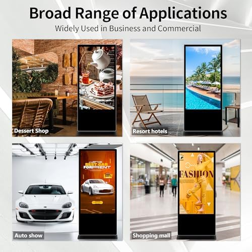 55 Inch Digital Signage Display, 4K UHD Touchscreen Floor Standing Advertising Screen Commercial LCD Monitor Interactive Kiosk with USB/HDMI Port, Android 13 (2+32GB) - Image 6