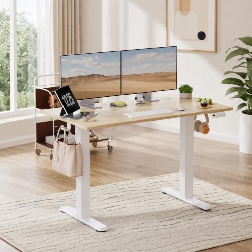 Claiks Electric Standing Desk, 55x24 Inch, Nature - Image 2