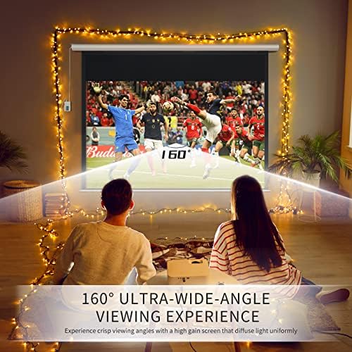Aoxun Motorized Projector Screen Pull Down with Remote Control 120 inch Electric 4:3 Projection Screen,Video Projection Screens-White - Image 6