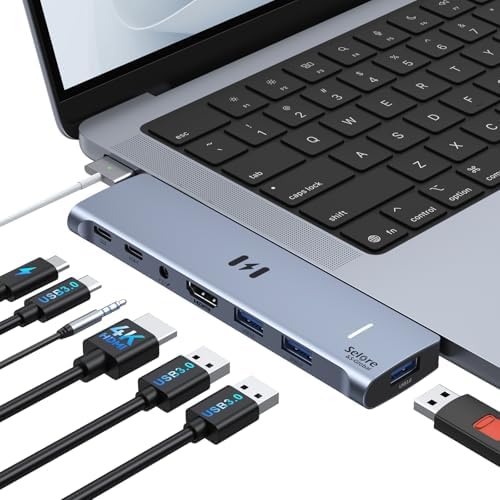 USB C Adapter HDMI Hub for MacBook Air/Pro 2026-2018 Mac Multiport Dongle by SeloreS-Global