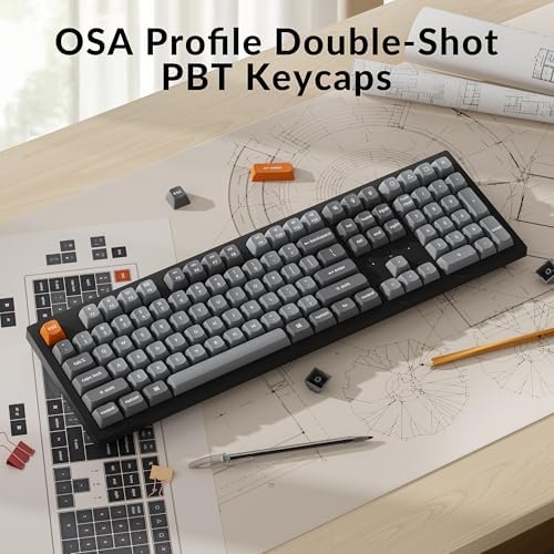 Keychron K10 Max Wireless Custom Mechanical Keyboard, 100% Layout QMK 2.4 GHz Bluetooth White Backlit with Hot-swappable Keychron Super Banana Switch Compatible with Mac Windows Linux - Image 5