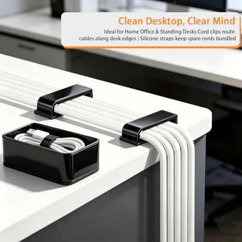 Gaming Desk Cable Management Kit 114PCS — 360° Spring Clips, Heavy-Duty Power Strip Holder, Reusable Cable Ties & Labels | Battlestation Cable Organizer for Gamers & Streamers - Image 6