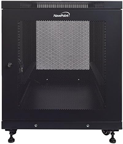 NavePoint 12U Network Cabinet with Wheels 33” Deep, 18U Wall Mount Server Rack with Locking Perforated Door, 19 Inch Rack for IT Equipment, 12U Network Rack Enclosure, 1000lbs Capacity, Black - Image 2