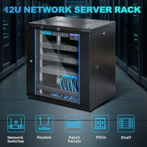 12U Rack, 17.7 Inch Depth Server Rack Network Cabinet for Home Lab - Image 5
