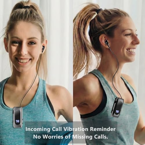 Wireless Headset Wireless Headphones Handsfree Call Wireless Earpiece Noise Cancellation Earbud Earphones Mic Compatible with Cell Phones Car Driver Trucker Business Office (Black Iron) - Image 3