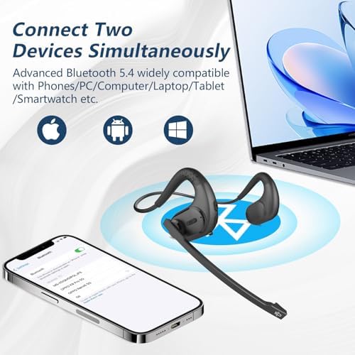 BANIGIPA Bluetooth Headset with Removable Microphone, Open Ear Headphones - Image 5