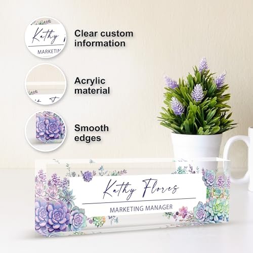 Custom Desk Name Plates, Personalized Acrylic Name Plate for Office, Customize Office Decor, Gift - Image 5