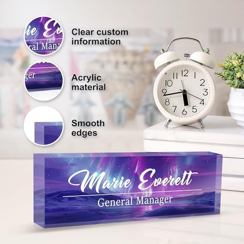 Custom Name Plate for Desk | Personalized Desk Name Plate | Personalized Boss Employee Appreciation Gifts | Acrylic Name Plate Office Desk Accessories - Image 3