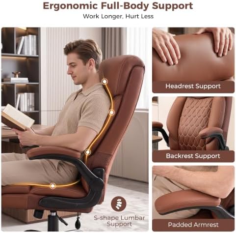 High Back Executive Office Chair with Inflatable Lumbar Support - Image 6