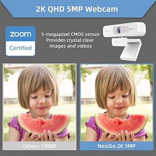 Zoom Certified, NexiGo N940P (Gen 2) 2K Zoomable Webcam with Remote| Sony_Starvis Sensor | 3X Zoom in and Out| Dual Stereo Microphone, for Zoom/Skype/Teams/Webex (White) - Image 2