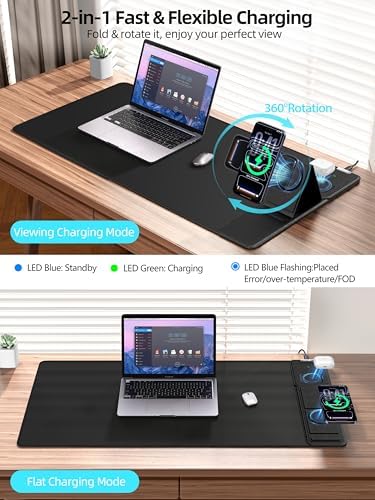 Mouse Pad with Magnetic Wireless Charger & Adjustable Phone Stand - Image 2