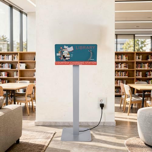 KwikBoost® Phone Charging Station Floor Stand, School Charging Kiosk with Lightning and USB-C Cables for Classrooms Libraries Campuses - Image 2
