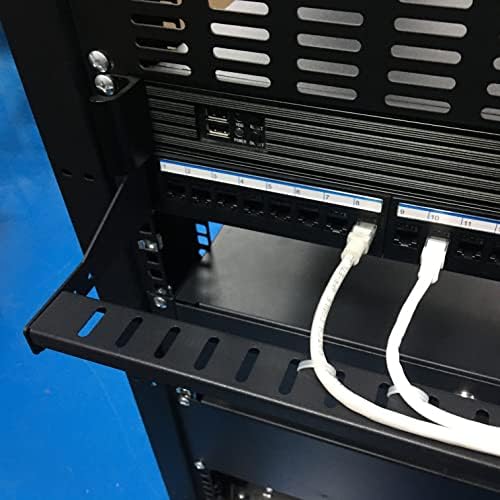 1U Horizontal 19-Inch Rack Mount Cable Management Bar, Depth Adjustable Horizontal Cable Lacing Cross Bar Black (1U1PC) (Pack of 2) - Image 5