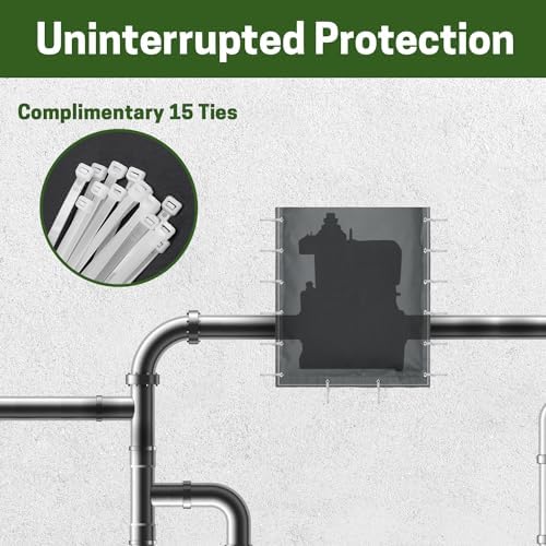 Backflow Preventer Cover, Insulated Cover Outdoor Pipe Insulation for Winter Freeze Protection and Backflow Valve, Irrigation Pipe, Sprinkler Valve, Winter Water Well Pump Covers, 12×14 IN - Image 5