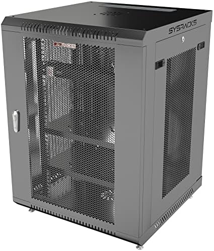 Sysracks 15U Networking Cabinet 24-inch Depth Server Rack Locking Network Enclosure with Fan, Power Strip, Shelves, Feet, Dust-Tight Cable Entries and Other Accessories - Image 4