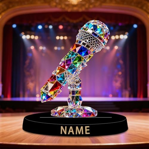 Personalized Acrylic Piano Decoration - Crystal Style Colorful Figurine with Custom Name Plate, Music Desktop Ornament Gifts for Pianists Music Teachers Classical Music Lovers Collectors - Image 3