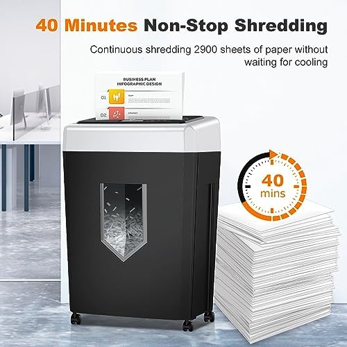 Bonsaii 15-Sheet Cross-Cut 40-Min Heavy Duty Paper Shredder for Home Office - Image 3