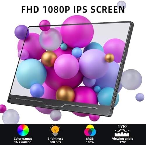 UPERFECT Portable Monitor, 15.6" IPS 1920X1080 FHD Eye Care Travel Screen - Image 2
