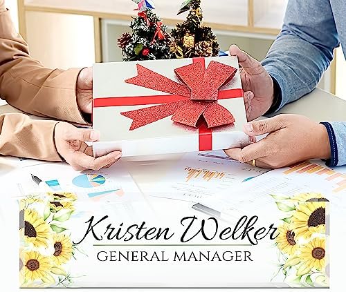 Personalized Office Name Plate for Desk - Custom Employee Appreciation Gifts - Acrylic Desk Name Plate Personalized - Staff Appreciation Gift for Teacher, Coworker, Nurse, Manager (Sunflower) - Image 5