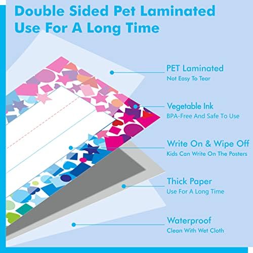 40PCS Desk Nameplates, Double Sided PET Film Confetti Desk Name Tags Erasable & Reusable Traditional Manuscript Name Plate Classroom Decoration for School Student (10” x 2.8”) - Image 3