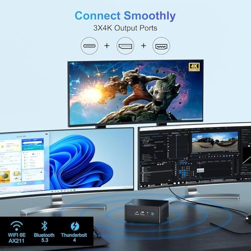 ASUS NUC 13 Pro Tall Mini PC Desktop, Intel Core i5-13420H (4.6GHz), 16GB RAM, 512GB PCIe SSD, Ultra-Quiet and Compact Design, 4K Quad Display, USB, HDMI, Thunderbolt, Wi-Fi 6E, Bluetooth, Win11 Pro - Image 5