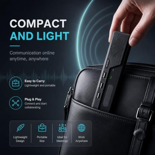 Conference Speakerphone for PC & Laptop, USB Wired Speaker with Microphone, 360° Voice Pickup, Plug and Play, Computer Speaker for Zoom, Teams, Skype (7) - Image 7